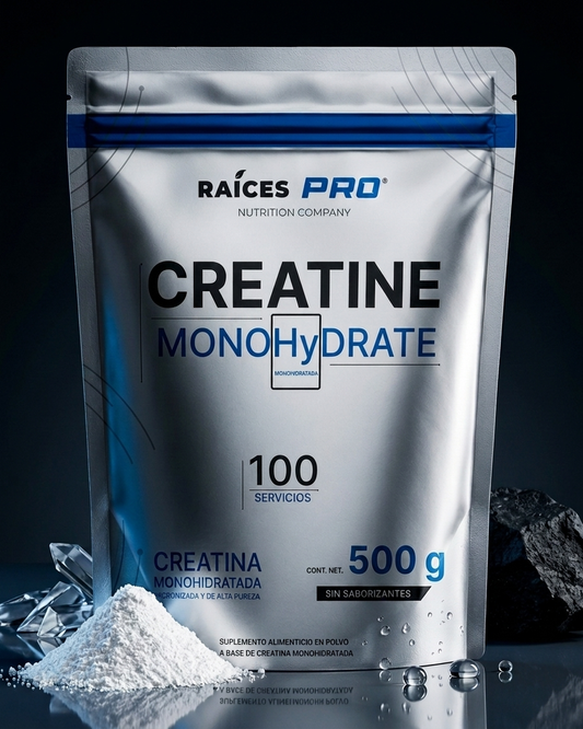 Creatina Monohidratada Micronizada en Polvo Raíces Pro Suplemento Alimenticio