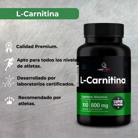 L Carnitina Super Premium 100 Cápsulas Raíces Pro