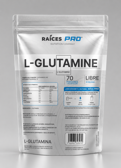 L glutamina raices pro en polvo