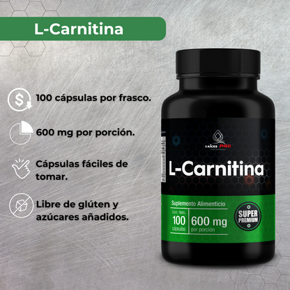 L Carnitina Super Premium 100 Cápsulas Raíces Pro