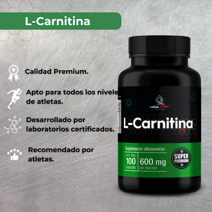 L Carnitina Super Premium 100 Cápsulas Raíces Pro